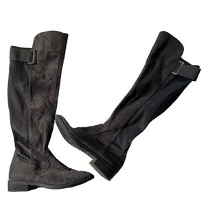 Dark grey low heel over the knee boot - size 7